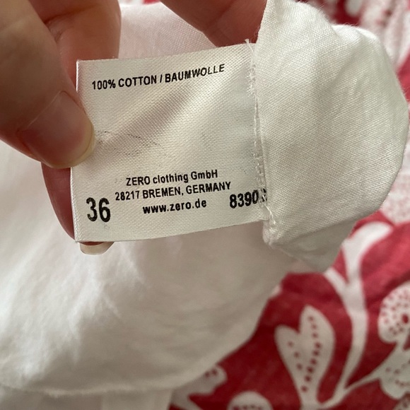 Zero Base Red and White Floral Patterned Skirt with Liner Size 36 - Picture 8 of 10